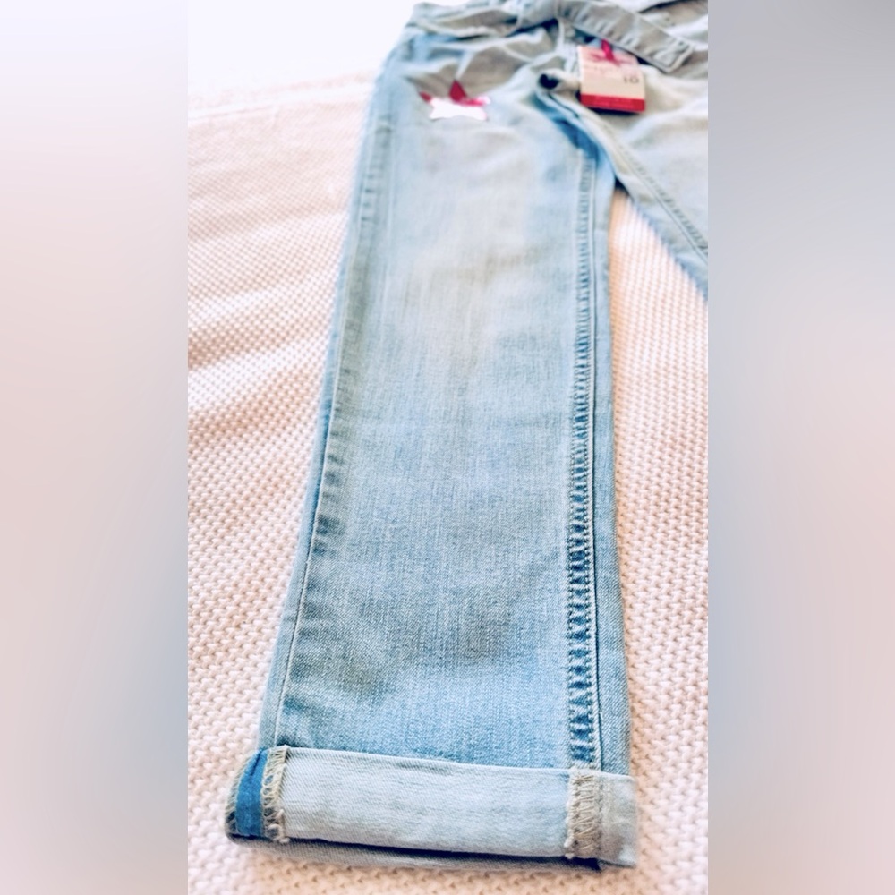 VIGOSS Georgia Girlfriend Super Stretch Light Blue Jeans w Denim Belt Tie - Picture 6 of 15